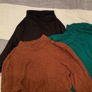 a new day Women's Blouses in Black, Teal, and Rust